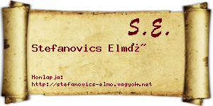 Stefanovics Elmó névjegykártya